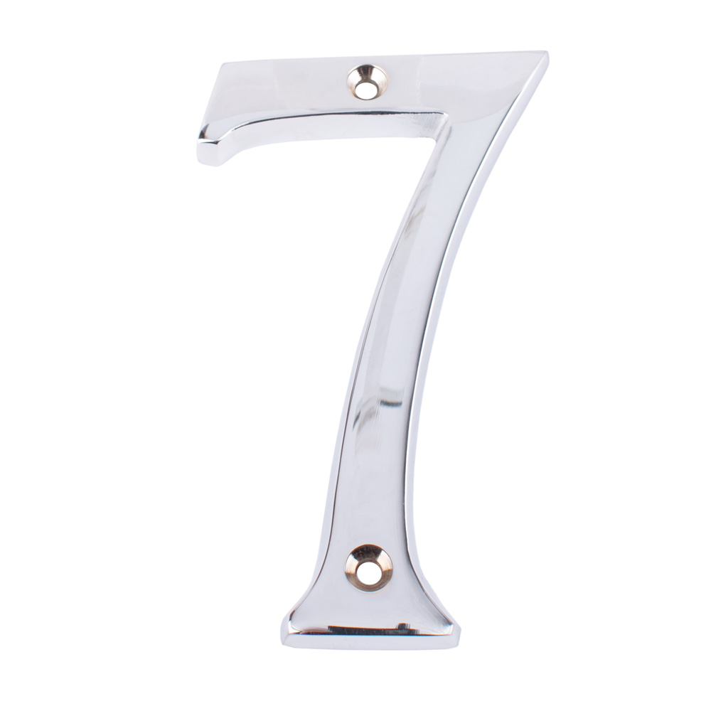 Dart Number 7 Door Numeral - Polished Chrome