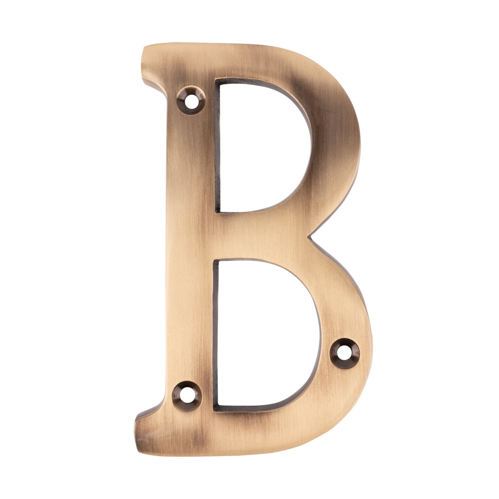 Dart Letter B Door Numeral - Antique Brass