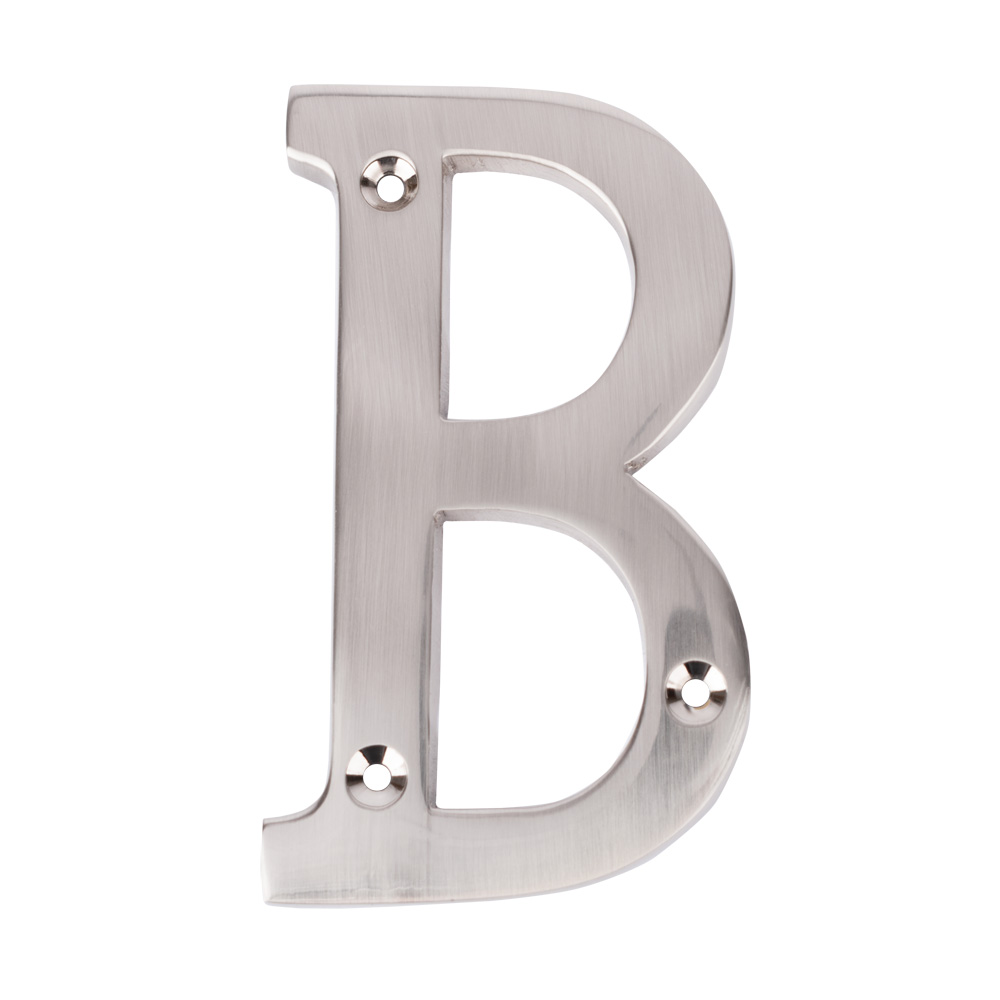 Dart Letter B Door Numeral - Satin Nickel