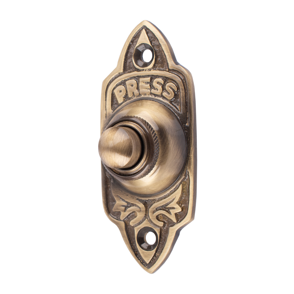 Dart Oblong Bell Push (75mm) - Antique Brass