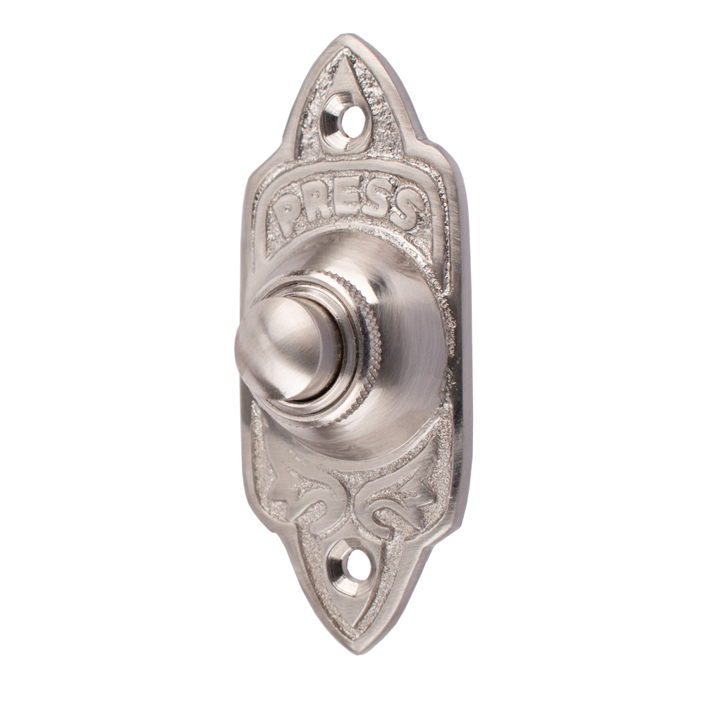 Dart Oblong Bell Push (75mm) - Satin Nickel