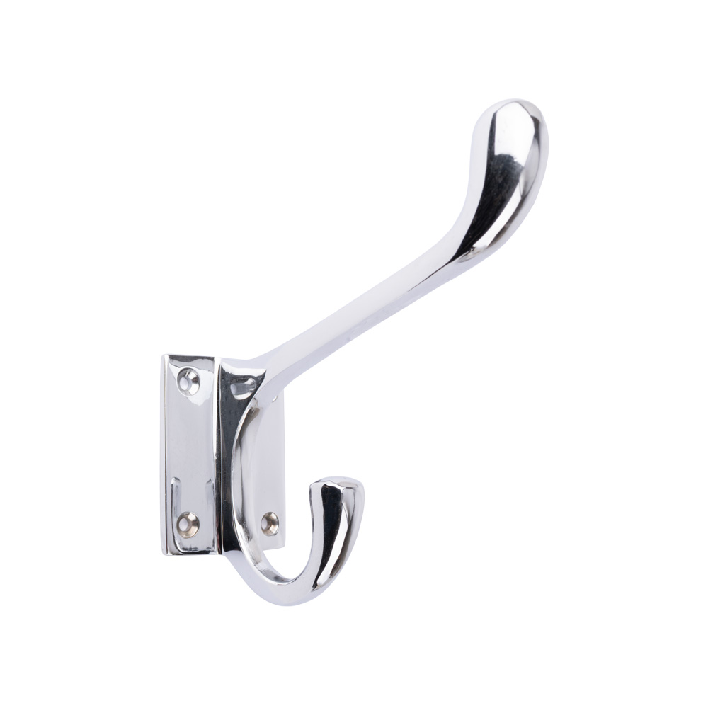 Dart Hat & Coat Hook with Square Base - 90mm x 120mm - Polished Chrome