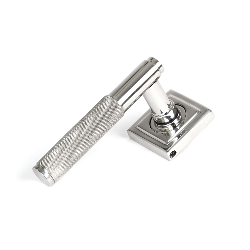 From the Anvil Marine 316 Stainless Steel Brompton Lever on Rose Set (Square) - Unsprung - Satin