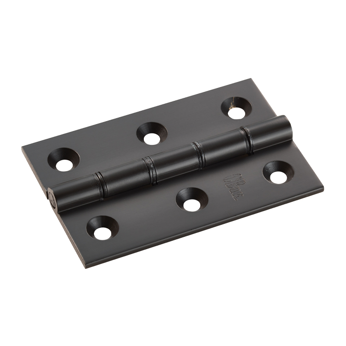 Double Phosphor Bronze Washered Butt Hinge 3 Inch (76mm x 50mm x 2.5mm) - Matt Black (Sold in Pairs)