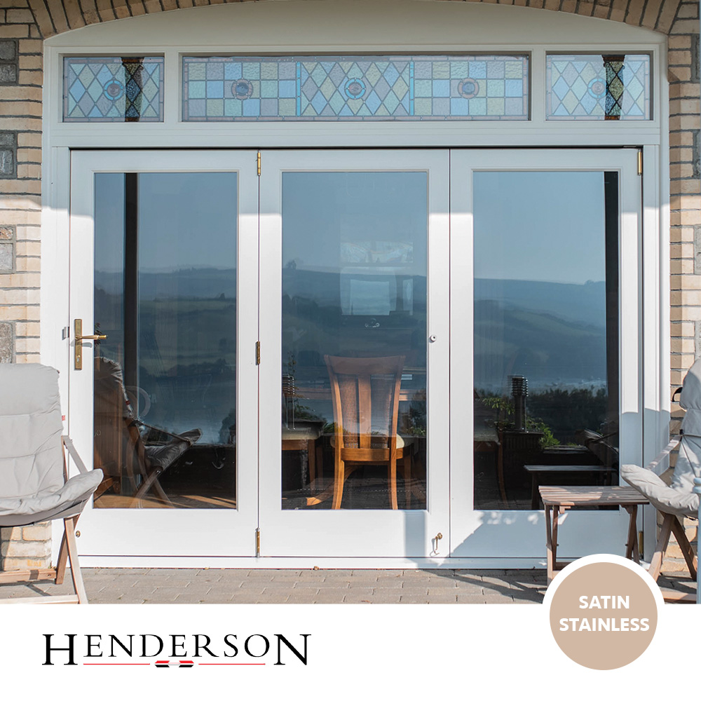 Henderson Securefold Pro Bifold Kit (Outward Opening) - Satin Stainless - 2 + 0 Door (2m Track)