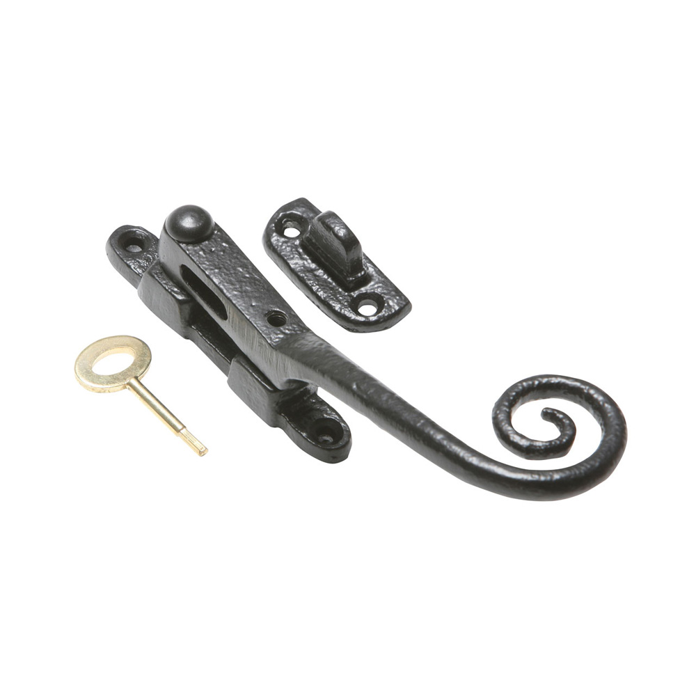 Kirkpatrick 1181 Locking Night Vent Fastener (Right Hand) - Black