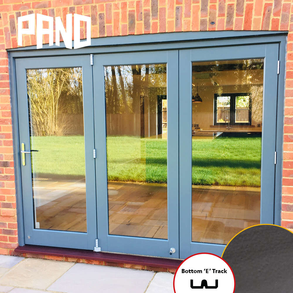 PANO 3 Door 1 Way Bifold Door Kit (Bottom Rolling) 1.8m E Track - Black