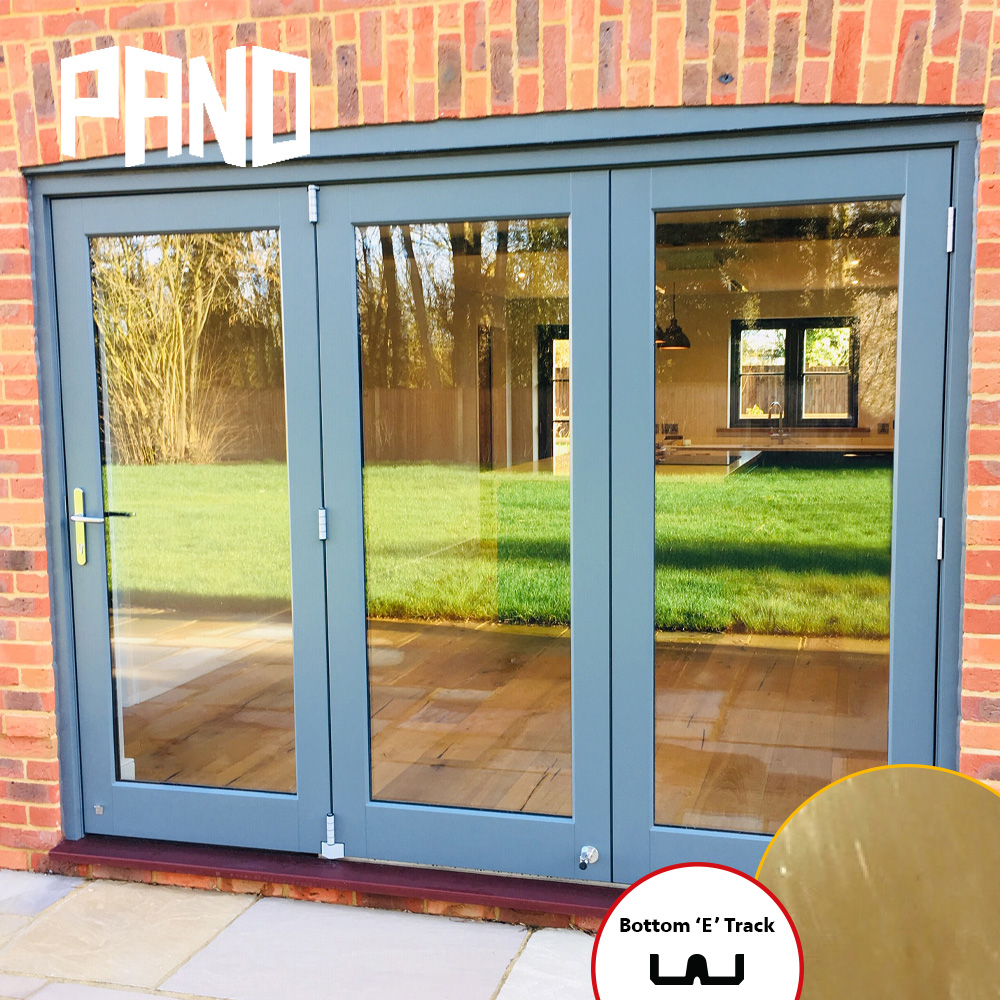 PANO 3 Door 1 Way Bifold Door Kit (Bottom Rolling) 1.8m E Track - Gold