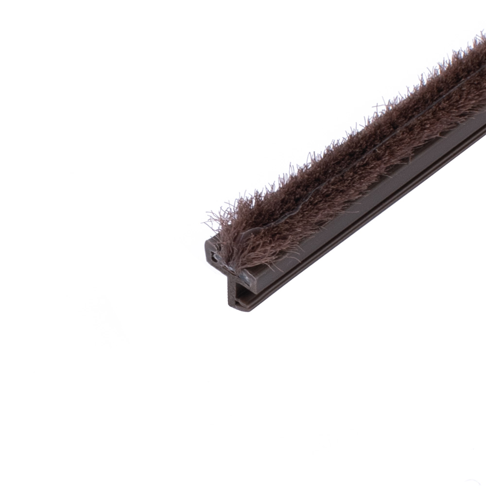 Brush Pile Seal - 6.5mm with Centre Leg Pile Carrier (2.2m) - Brown