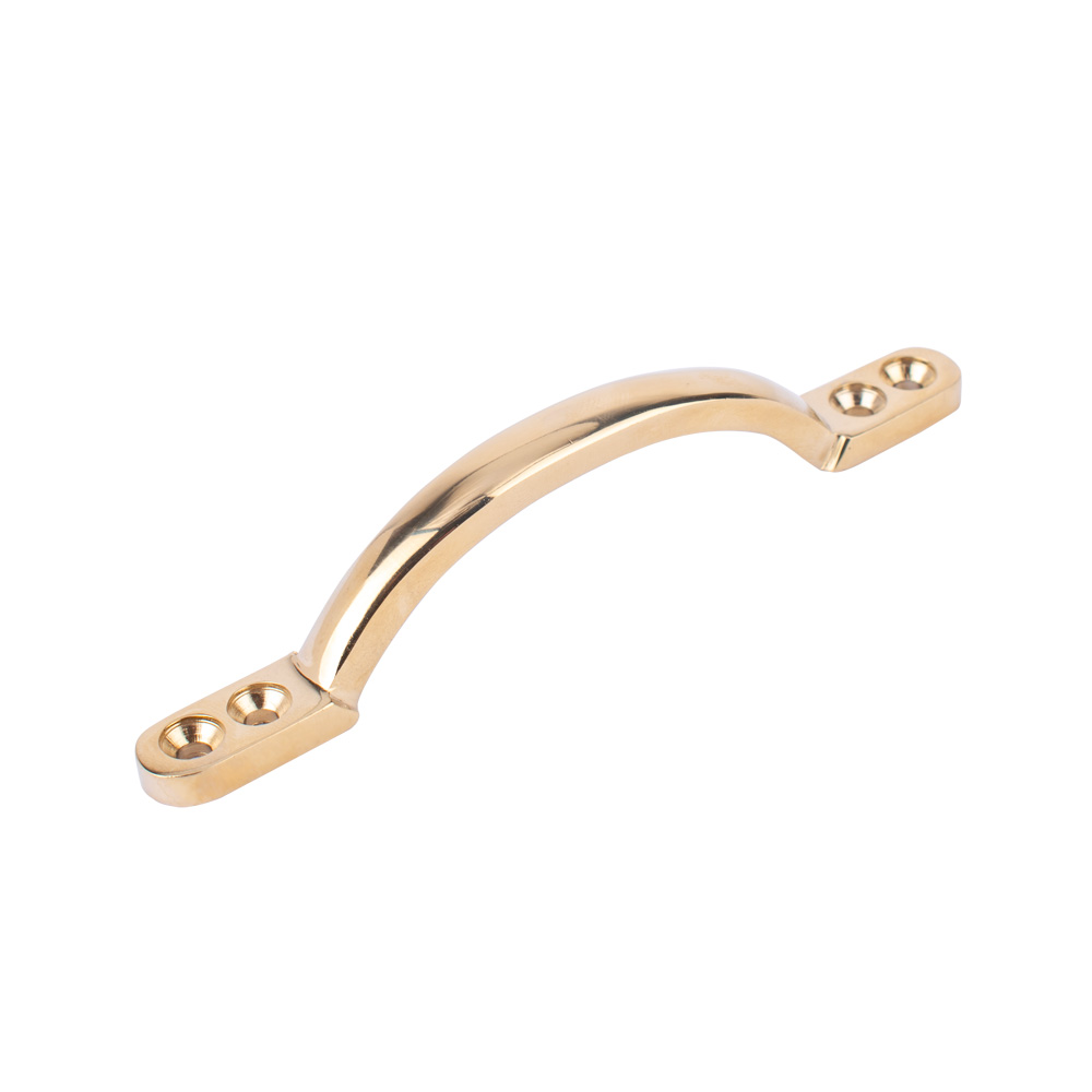 130mm D Handle - Polished Brass
